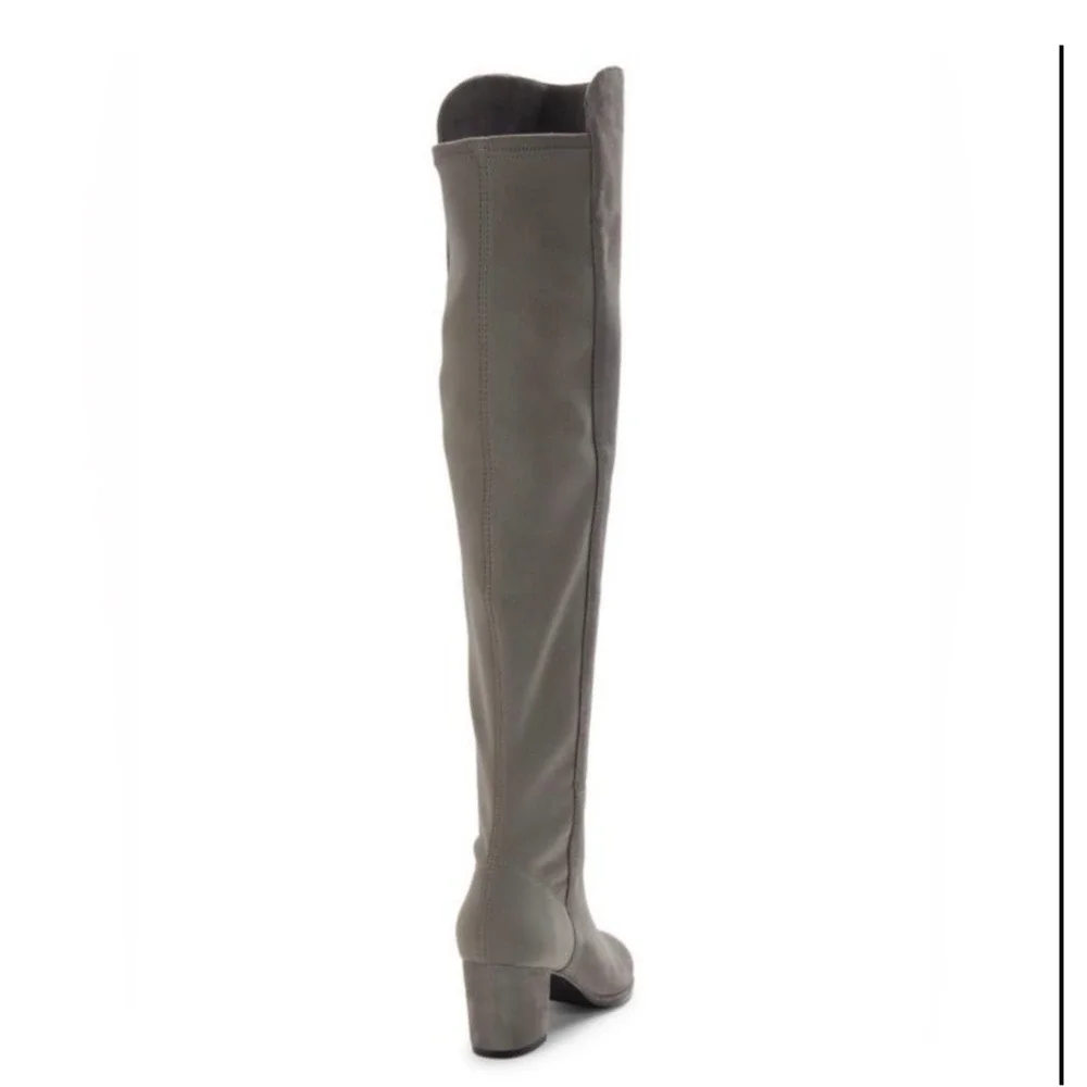 Stuart Weitzman Midland Grey Suede Over The Knee Block Heel Boots Womens 7.5B
